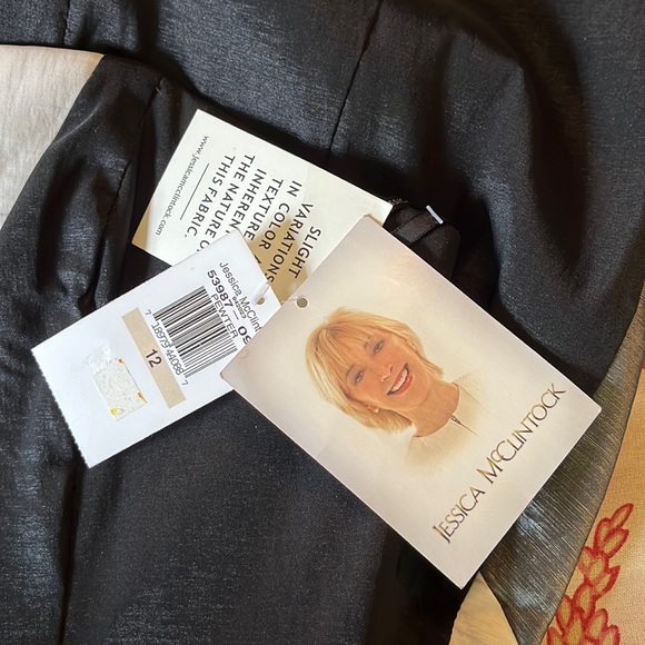 Vtg 80's JESSICA MCCLINTOCK Size 12 Colorblock Strapless Wave Neckline NEW - Picture 8 of 15